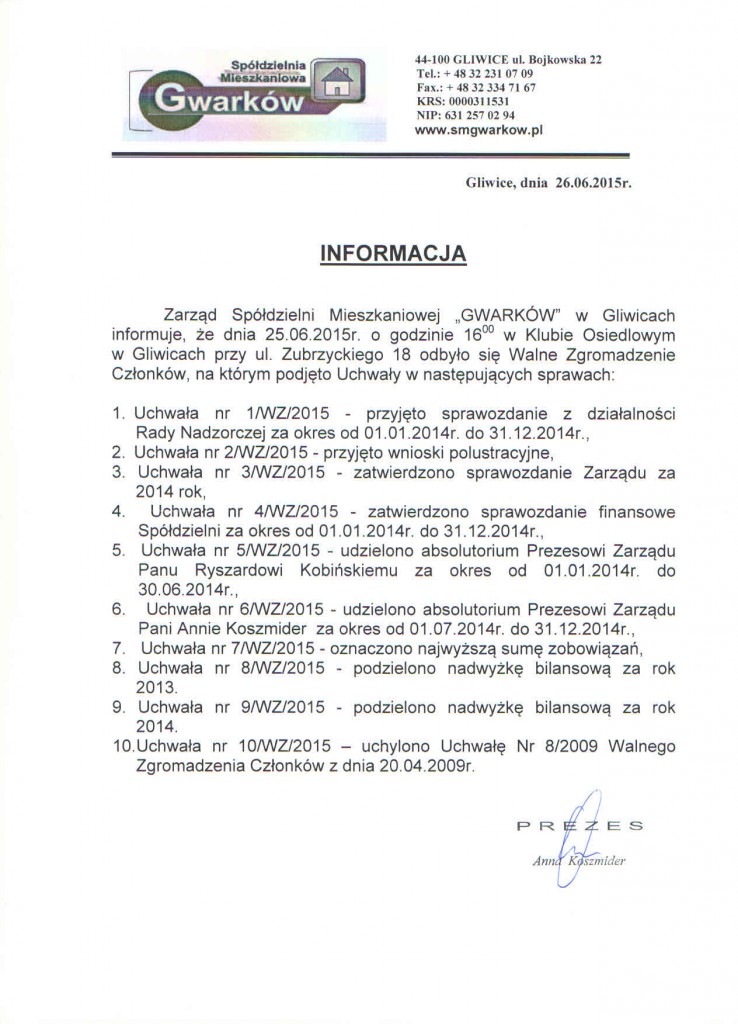 INFORMACJA